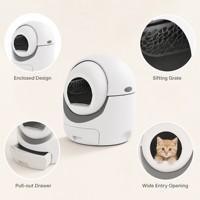 Bac à litière pour chat à nettoyage automatique, contrôle par application, toilette fermée anti-pincement pour chats d'intérieur
