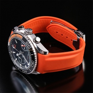 <span class=keywords><strong>Omeg</strong></span> pour Seamaster 300 Bracelet de montre 20mm 22mm Extrémité incurvée Bracelet en silicone pour hommes Bande de caoutchouc de plongée - Product Image 2