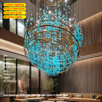 Projet de hall d'hôtel, grande salle de banquet personnalisée, villa, lustre en cristal de luxe, éclairage suspendu