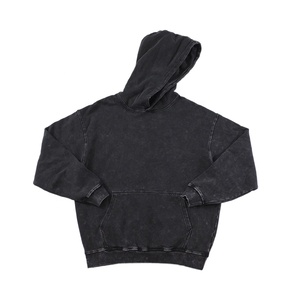 Regular Thick Heavyweight Cotton 400gsm Square Logo <b>Vintage</b> Washed Hoodie Streetwear Unisex - Product Image 1