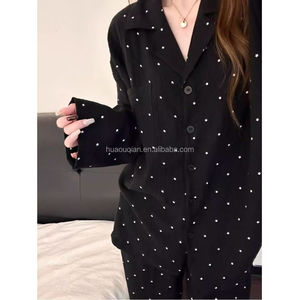 Conjunto de Pijamas Vermelhos para Mulheres de Natal 2026, Camisetas de Algodão com Estampa de Estrelas, Roupas de Dormir Casuais para Primavera e Outono - Product Image 6