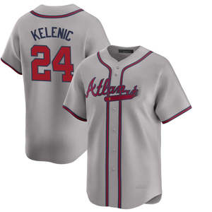 2025 erkek gri Atlanta Braves yol beyzbol forması | Özel dikişli işlemeli logolar | Artı boyutu nefes üniforma - Product Image 5