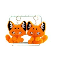 Pendentif de sac et porte-clés en peluche renard-lapin mignon, style Dark Fantasy transfrontalier, rembourrage en coton PP, emballage en sac en maille, polyester