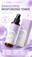 Tonique visage à la bakuchiol en marque propre, acide hyaluronique, niacinamide, hydratant, raffermissant, minimiseur de pores, anti-âge, 100 ml