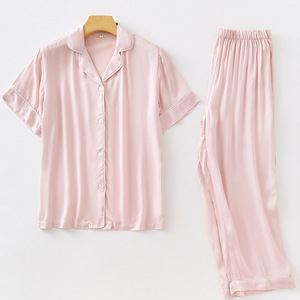 Abbigliamento estivo da <span class=keywords><strong>donna</strong></span> Cardigan a maniche corte in <span class=keywords><strong>cotone</strong></span> fresco con risvolto drappeggiato semplice con stampa animalier pigiama lavorato a maglia - Product Image 6