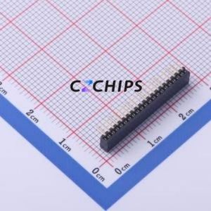 FFH12712-S20B1014K6K Pin Socket Bent Lead Through Hole,P=1.27mm Connector 1x20P 1.27mm Square Hole Right Angle Insert - Product Image 2