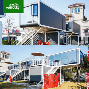 WELLUCKY Maison <span class=keywords><strong>de</strong></span> luxe en forme <span class=keywords><strong>de</strong></span> cabane pour le développement <span class=keywords><strong>de</strong></span> sites <span class=keywords><strong>de</strong></span> glamping, <span class=keywords><strong>villa</strong></span> préfabriquée à vue panoramique avec solutions d'aménagement intérieur personnalisées - Product Image 4