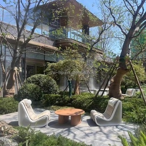 Chaise simple d'extérieur moderne, combinaison de cour en fibre de verre, canapé de loisirs pour villa en plein air avec balcon - Product Image 2