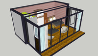 Conteneur extensible de luxe de 20 pieds, maisons de séjour préfabriquées