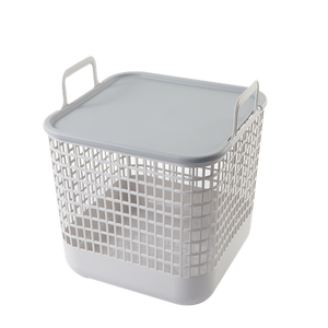 Factory Direct Hot Sale Double Handle Portable Plastic Storage <strong>Baskets</strong> <strong>with</strong> <strong>Lid</strong> Convenient Storage Solution - Product Image 2