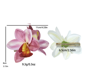 Nouvelle <span class=keywords><strong>pince</strong></span> à <span class=keywords><strong>cheveux</strong></span> en <span class=keywords><strong>fleur</strong></span> d'orchidée artificielle hawaïenne, adaptée aux mariées, aux mariages, aux décorations de fête tropicales hawaïennes sur la plage N96173 - Product Image 3