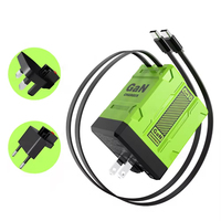 2 in1 Einziehbares Wand ladegerät mit 2 Typ-C-Anschlüssen QC3.0 & PD Schnell ladung 45W umwelt freundliches Desktop-Telefon ladegerät
