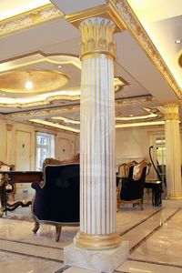 Modern European-<strong>Style</strong> Luxury Solid Roman <strong>Columns</strong> Interior Stone Pillars for Living Room Floor-Standing Decoration - Product Image 3