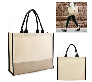 Flax and kraft paper recyclable shopping bag