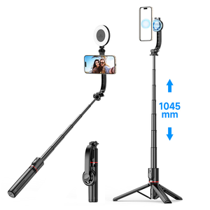 L20 BT Mini bâton de selfie télescopique pour <span class=keywords><strong>iPhone</strong></span> <span class=keywords><strong>Trépied</strong></span> pliable <span class=keywords><strong>avec</strong></span> <span class=keywords><strong>lumière</strong></span> de remplissage et support magnétique pour la diffusion en direct - Product Image 5