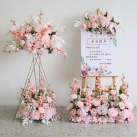 Personnaliser Grande Boule de Fleur Pièce Maîtresse Soie Rose Blush Boule de Fleur Rose pour Mariage Décoration de Table Vente en Gros Usine