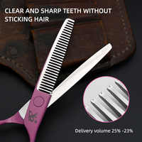 Nouveau japon acier rose ciseaux à cheveux 6.0 pouces ciseaux de coiffure professionnels v-dents 440C cisaillement amincissant