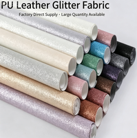 Feuilles de cuir synthétique PU à paillettes brillantes avec support TC pour chaussures et sacs