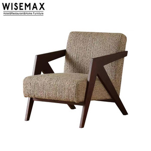 MUEBLES WISEMAX, Muebles para el Hogar de Estilo Francés, Sofá Individual con Estructura de Madera Maciza, Sillón Cómodo, Sillón para Villa o Apartamento - Product Image 6