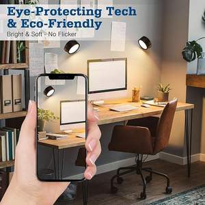 RGB CCT Puck Lights Modern 360 ° Rotación LED Gabinete Luces Batería Regulable <span class=keywords><strong>Armario</strong></span> <span class=keywords><strong>Luz</strong></span> Control remoto Aplique de pared - Product Image 6