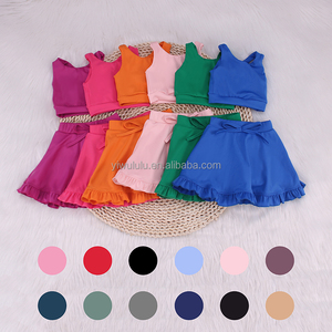 Ropa deportiva de yoga Ropa para niños Nueva llegada Sin mangas Ropa de fitness Falda Vestidos de tenis para niñ<span class=keywords><strong>as</strong></span> con pantalones cortos - Product Image 4