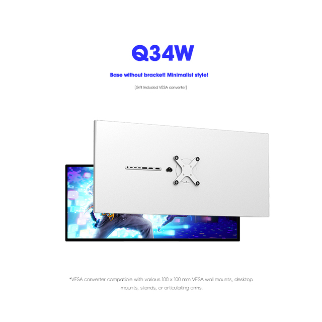 Kuycon Q34W 3440*1440 Ultra HD Gaming Display Gaming Office Desktop Computer Monitor 4K Lcd Monitor 34Inch