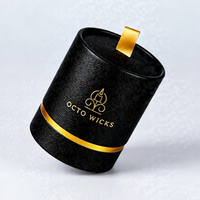 Boîte d'emballage cylindrique ronde pour bougie parfumée écologique avec impression personnalisée, doublure en EVA, tube en papier avec logo en feuille d'or