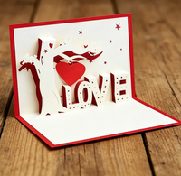 Tarjeta de Amor Romántica 3D de Alta Gama con Sobre Floral Rojo, Papel Artístico, Tamaño Personalizado para el Día de San Valentín, Aniversarios, Cumpleaños