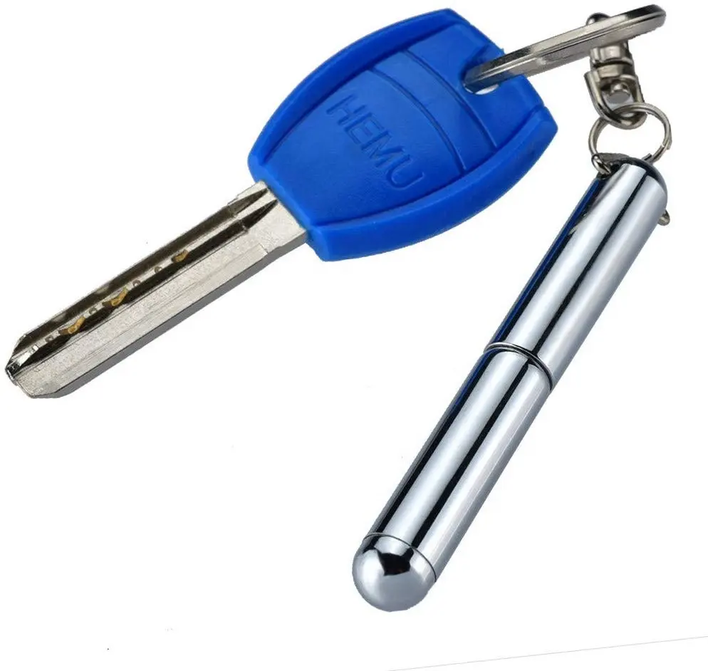 Small Pocket Pen with Key Ring Multifunctional Retractable Pen Key Chain Gadget