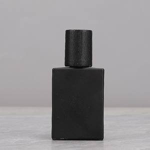 Custom 30ml Rectangle Vintage Portable Empty Perfume <b>Spray</b> <b>Glass</b> Bottle Square 30 ml Black Perfume Bottle With Black Lid - Product Image 4
