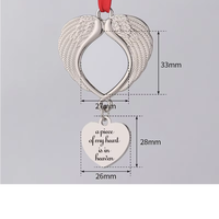 Ornements commémoratifs pour animaux de compagnie Millan Angel Wing, sublimation laser, argent antique, pendentif pour animaux de compagnie disparus, ornement de Noël pour animaux de compagnie, fabrication