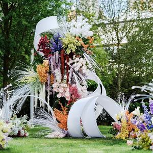 แผงฉากหลังเป็นคลื่นโค้งสำหรับตกแต่งฉากอุปกรณ์จัดงานแต่งงานแฟชั่นขนาด35ซม. * 600ซม. - Product Image 2