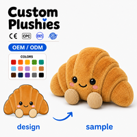 Peluche Croissant Personnalisée OEM ODM, Jouet en Peluche Alimentaire, Poupée en Peluche de Boulangerie, Décoration, Service Personnalisé à Faible MOQ