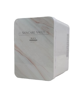 Mini réfrigérateur électrique portable 4L en verre marbré Organisateur de beauté pour le maquillage Rangement de masques faciaux <span class=keywords><strong>Minifridge</strong></span> en verre massif - Product Image 1