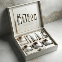 Coffret Cadeau Cosmétique de Luxe Personnalisé avec Fermeture Magnétique, en Carton Rigide Pliable, Écologique et Recyclable, avec Pelliculage Mat