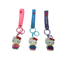 Personnalisable mignon multicolore 3D goutte colle PVC poupée porte-clés dessin animé animaux Kaychains promu avec matière plastique