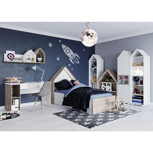 NOVA-cama de madera <span class=keywords><strong>con</strong></span> cámara de bambú para niños pequeños, diseño moderno, forma de casa, muebles de habitación para niños jóvenes, cama individual <span class=keywords><strong>con</strong></span> <span class=keywords><strong>escritorio</strong></span> - Product Image 1