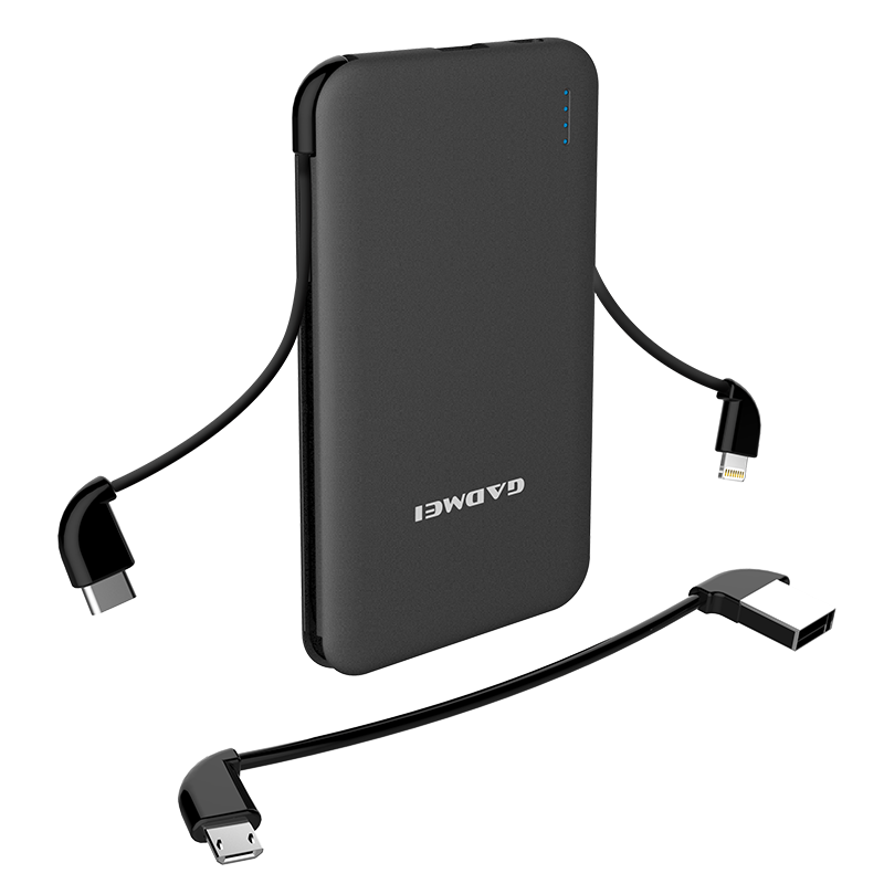 Высококачественный тонкий пауэрбанк pawor, 10000 мАч, Тип c, пользовательский рекламный логотип, портативный пауэрбанк с кабелем