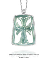 Pendentif Breloque Forever Star D1118 en Jadeite Naturelle Forme Citrouille Sertie Griffe en Argent S925 Haut de Gamme Classique pour Remise de Diplôme Troisième Année