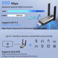 Adaptador WiFi 6 de 900Mbps, BT5.4, Plug and Play, para Juegos, Doble Banda, Externo, USB, Tarjeta de Red Inalámbrica, Adaptador USB WiFi