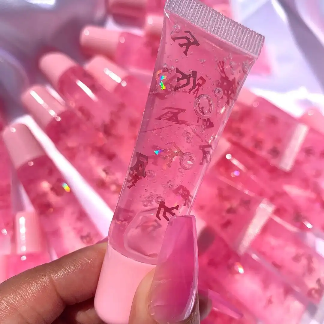 Lip Gloss Pink Glitter Cosmetic Makeup Private Label Vegan Packaging Boxes Custom Logo Broadway Lipgloss