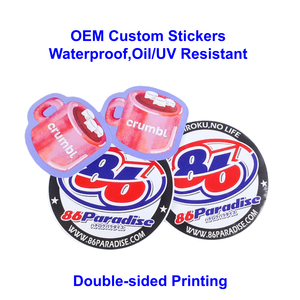 สติกเกอร์ฉลากแบรนด์แบบสองด้านสั่งทำพิเศษจากโรงงานโดยตรง - เคลือบเงา กันน้ำ กันน้ำมัน - Product Image 1