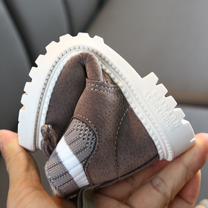 Bottes à lacets pour enfants, mode automne-<span class=keywords><strong>hiver</strong></span>, style britannique, garçon et fille, antidérapantes, confortables, imperméables, en cuir - Product Image 4