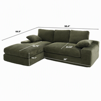 Canapé d'angle modulable en tissu personnalisé HUAJU pour salon, ensemble sectionnel en forme de L avec chaise longue, garni d'éponge