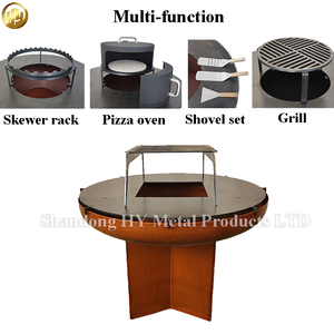 Braséro Bol à Feu BBQ en Acier Corten Cuisine d'Extérieur Foyer de Patio pour Jardin Camping Combustible Bois et Charbon Occasion de Fête - Product Image 5