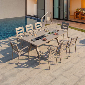 Sang Trọng Nướng Đồ Nội Thất Không Khói Lẩu Thịt Nướng Bàn Và Ghế Đặt Nhà Hàng Điện Vỉ Nướng Hàn Quốc Bbq Bàn Nướng - Product Image 4