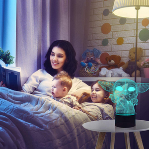 3D ilusión bebé <span class=keywords><strong>Yoda</strong></span> lámpara de la noche Juguetes LED de luz de noche para niños decoración de la habitación de función - Product Image 2