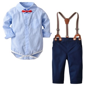 Vente de sites Web Jolis distributeurs de produits pour bébés Ensemble de vêtements en coton pour tout-petits garçons au prix de gros - Product Image 1
