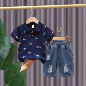 2025 nouveaux garçons décontracté mode à manches courtes deux pièces costume enfants ensemble de vêtements pour la <span class=keywords><strong>saison</strong></span> d'automne série d'été - Product Image 5