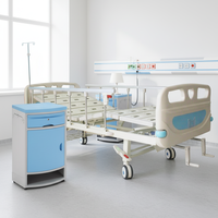 Lit médical manuel à double manivelle 2 fonctions pour patient, semi-élevable, pour hôpital, vente en gros